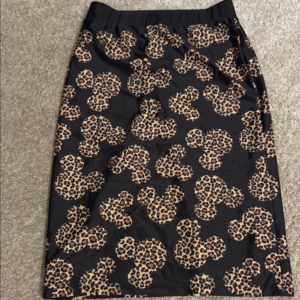 Girls Leopard Print Youth Athletic Skirt - Black and Tan